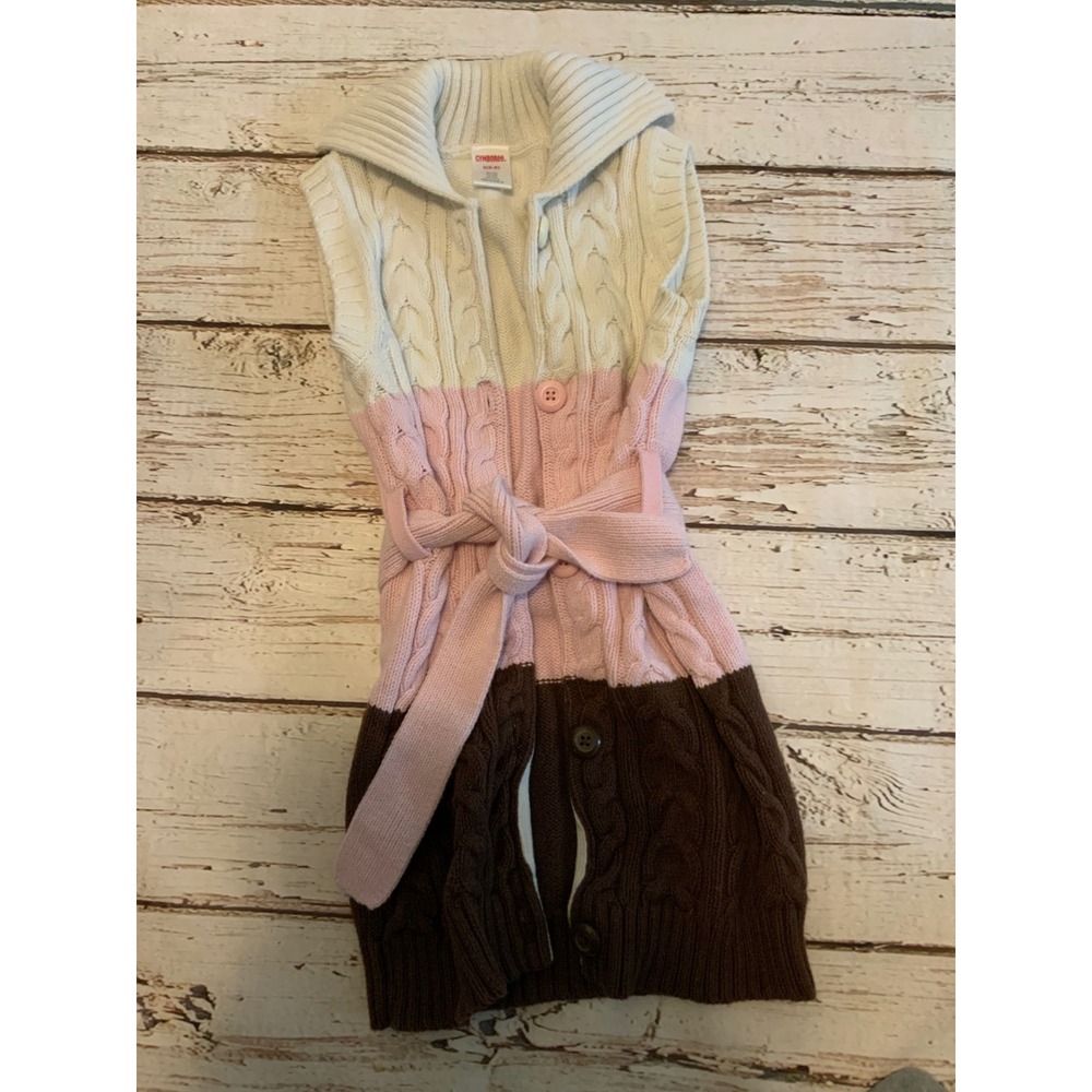 Gymboree Girls Sweeter Than Chocolate Colorblock Cable Knit Sweater Vest 5-6